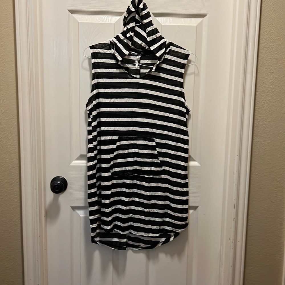 Swimsuit coverup with hood